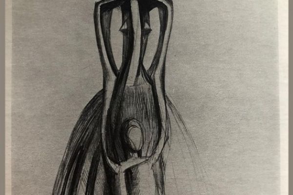 Олег Комов. 1962. Бумага, карандаш. Фото: монография Никиты Воронова ''Олег Комов'', Л., ''Художник РСФСР'', 1982