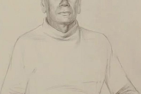 Олег Комов. Искусствовед Михаил Алпатов, 1971. Бумага, карандаш, 40х29 см. Фото: альбом ''Олег Комов'', М., ''Советский художник'', 1988