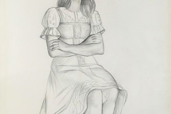 Олег Комов. Марина Бокова, 1979. Бумага, карандаш, 50х45 см. Государственный музейно-выставочный центр ''РОСИЗО'', Москва. Фото из архива Ильи Комова