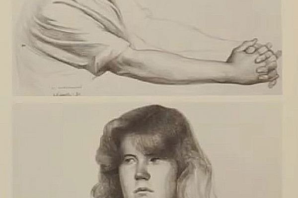 Олег Комов. Архитектор Владимир Васильковский, 1980. Бумага, карандаш, 29х40 см; Латышская школьница Байба Кмагис, 1982. Бумага, карандаш, 40х29 см. Фото: альбом ''Олег Комов'', М., ''Советский художник'', 1988 