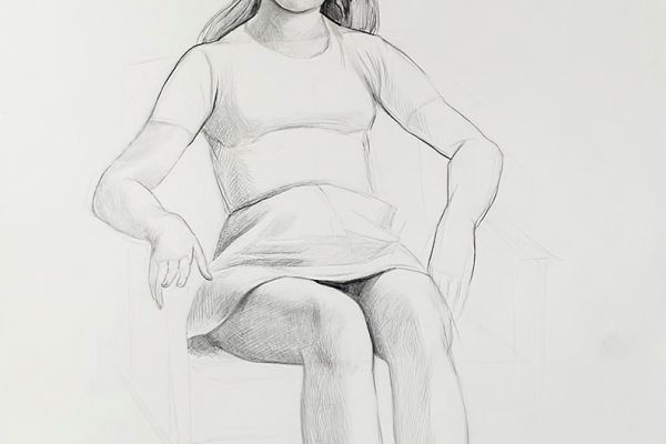 Олег Комов. Ира Бестужева, 1980. Бумага, карандаш, 50х45 см. Государственный музейно-выставочный центр ''РОСИЗО'', Москва