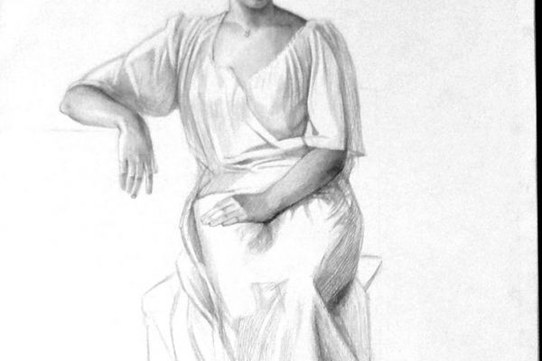 Олег Комов. Художник Айтен Рзакулиева, 1980. Бумага, карандаш, 56х45 см. Московский государственный музей ''Дом Бурганова''