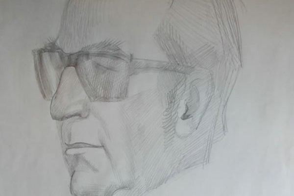 Олег Комов. Режиссер Георгий Товстоногов, 1980. Бумага, карандаш, 47,1х45,5 см. Государственный центральный театральный музей имени А.А. Бахрушина, Москва