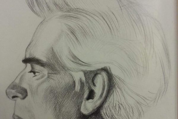 Олег Комов. Народный артист СССР Аркадий Райкин, 1982. Бумага, карандаш. Фото из архива Ильи Комова