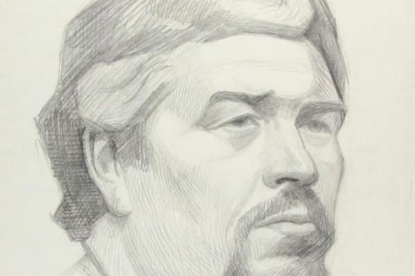 Олег Комов. Реставратор Савва Ямщиков, 1984. Бумага, карандаш, 34,8х26,6 см. Ярославский художественный музей