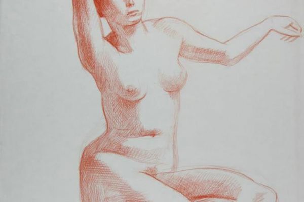 Олег Комов. Обнаженная, 1988. Бумага, сангина, 53,9х45,5 см. Ярославский художественный музей