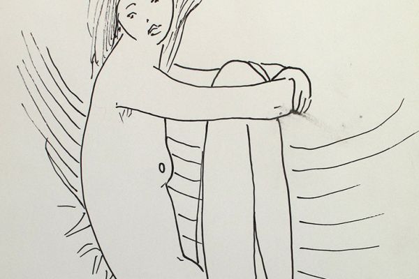 Сергей Малютов. Обнаженная натура, 2006. Мелованная бумага, гелиевая ручка, 13х19 см. Фото из архива Сергея Малютова