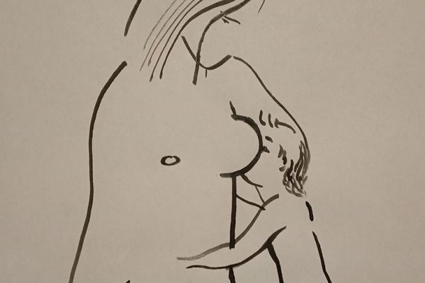 Сергей Малютов. Радость материнства. 2021. Бумага, маркер, 29,5х21 см. Фото из архива Сергея Малютова