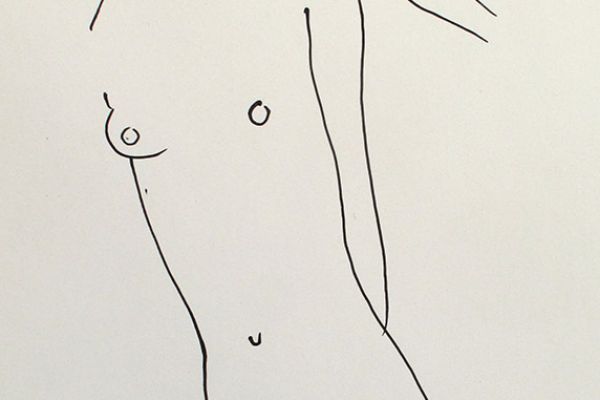 Сергей Малютов. Обнаженная натура, 2006. Мелованная бумага, гелиевая ручка, 13х19 см. Фото из архива Сергея Малютова