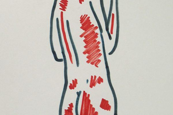 Сергей Малютов. Курящая, 2006. Бумага, маркер, 30,8х14,2 см. Фото из архива Сергея Малютова