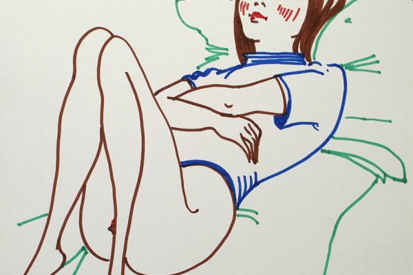 Сергей Малютов. Лежащая Настя 2, 2006. Бумага, маркер, 37,8х30,8 см. Фото из архива Сергея Малютова