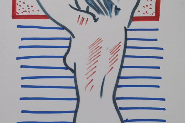 Сергей Малютов. Причесывающаяся, 2006. Бумага, маркер, 30,8х18,2 см. Фото из архива Сергея Малютова