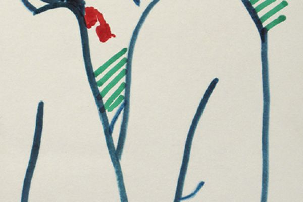 Сергей Малютов. Сидящая, 2006. Бумага, маркер, 30,8х12 см. Фото из архива Сергея Малютова