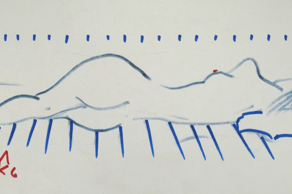 Спящая, 2006. Бумага, маркер, 15х30,8 см. Фото из архива Сергея Малютова