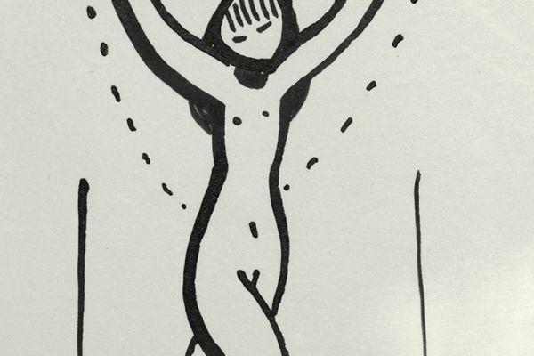 Сергей Малютов. Танец, 2003. Бумага, тушь, 13,6х9 см. Фото из архива Сергея Малютова