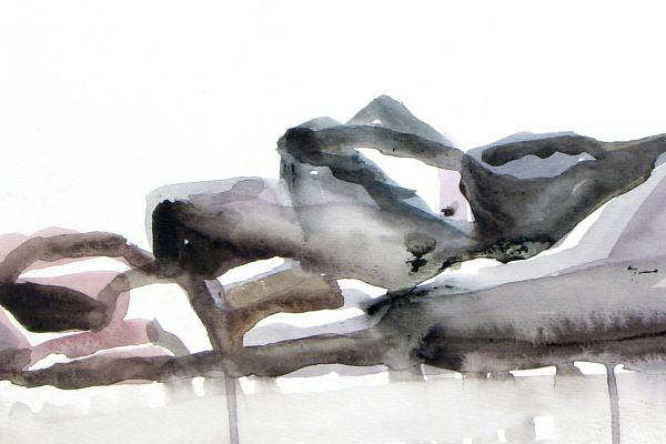 Владимир Потлов. Камни, 1988. Бумага, акварель, 10х24 см. Фото из архива Владимира Потлова