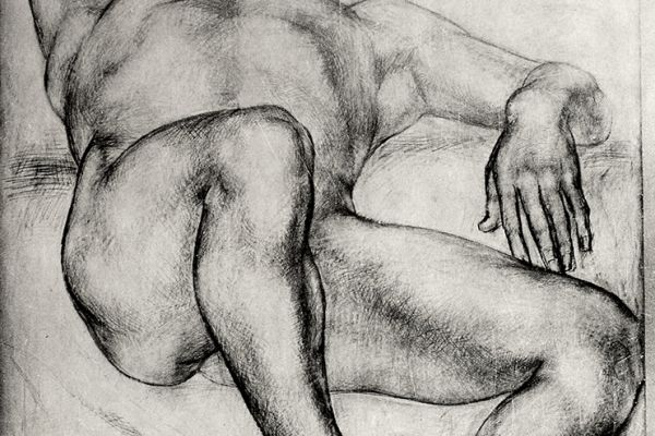 Владимир Потлов. Лежащий натурщик, 1974. Бумага, карандаш. 102х65 см. Фото из архива Владимира Потлова