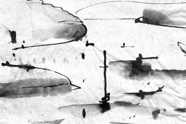 Владимир Потлов. На Оке, 1975. Бумага, тушь. 30х20 см. Фото из архива Владимира Потлова