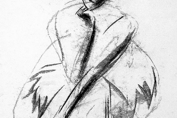 Владимир Потлов. Отдыхающая балерина, 2005. Бумага, соус. 60х43 см. Фото из архива Владимира Потлова