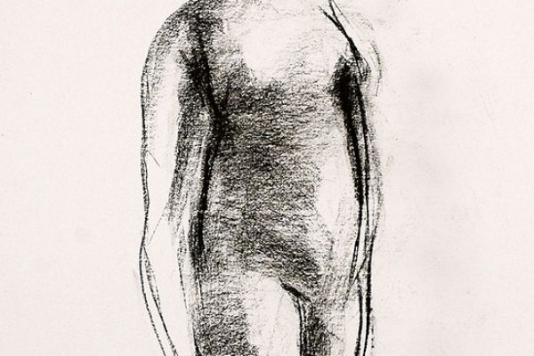 Владимир Потлов. Фигура 7, 2024. Бумага, соус. 60х30 см. Фото из архива Владимира Потлова