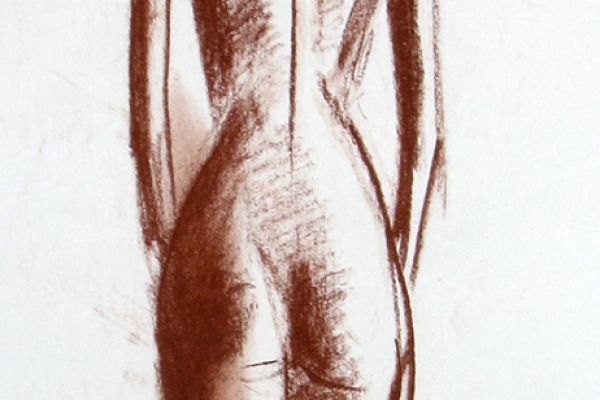 Владимир Потлов. Спина 2, 1988. Бумага, сангина. 70х30 см. Фото из архива Владимира Потлова