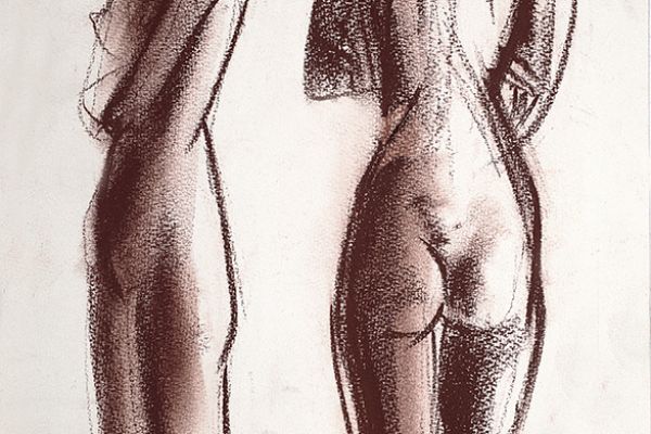Владимир Потлов. Профиль и спина, 1988. Бумага, сангина. 73,5х38 см. Фото из архива Владимира Потлова