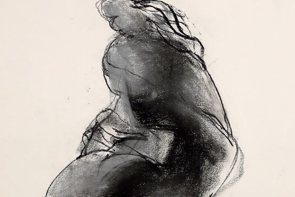 Владимир Потлов. Материнство 4, 2023. Бумага, соус. 40х40 см. Фото из архива Владимира Потлова