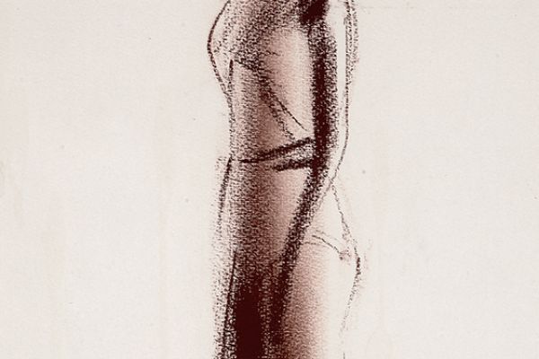 Владимир Потлов. Гимнастка, 1988. Бумага, сангина. 71х42,5 см. Фото из архива Владимира Потлова