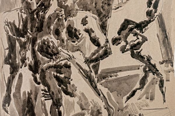 Алексей Григорьев. Цирк, 1980. Бумага, тушь, гуашь, 58х42 см. Фото из архива семьи Кадошниковых