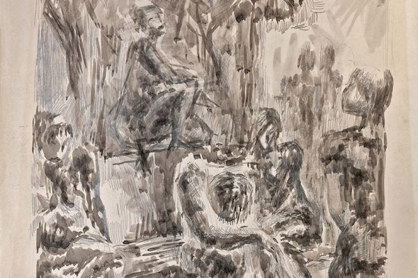 Алексей Григорьев. Парк, 1981. Бумага, тушь, гуашь, 61х43 см. Фото из архива семьи Кадошниковых