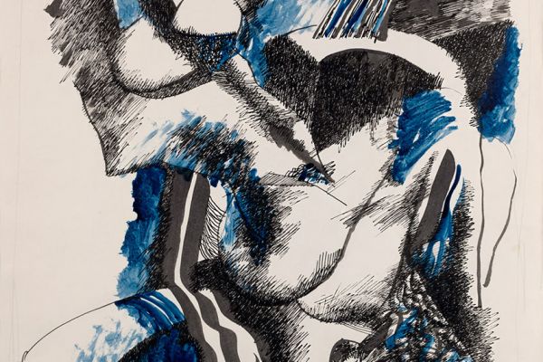 Алексей Григорьев. Ванная комната, 1994. Бумага, тушь, гуашь. Фото из архива семьи Кадошниковых