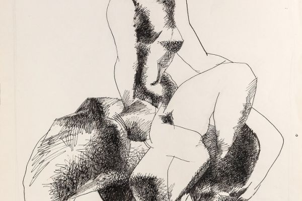 Алексей Григорьев. Всадница, 1995. Бумага, тушь, гуашь, 60,7х43 см. Фото из архива семьи Кадошниковых