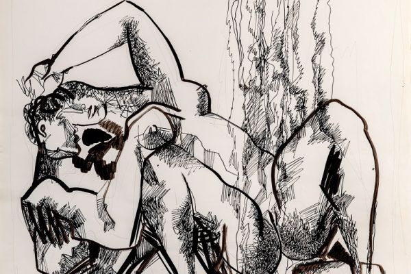 Алексей Кадошников. Объятия 2, 1996. Бумага, тушь, гуашь, 62х47 см. Фото из архива семьи Кадошниковых