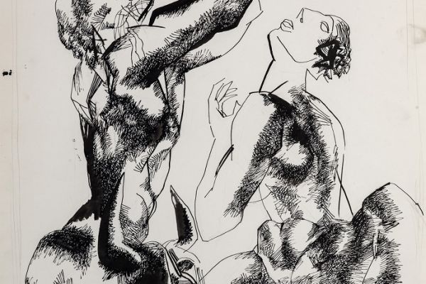 Алексей Григорьев. Пастораль, 1996. Бумага, тушь, гуашь, 61х42,5 см. Фото из архива семьи Кадошниковых