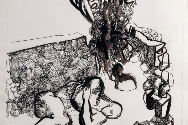 Алексей Григорьев. Без названия. Бумага, тушь, гуашь, 62х42,5 см. Фото из архива семьи Кадошниковых