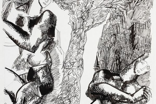 Алексей Григорьев. Обида, 1997. Бумага, тушь, гуашь, 62х44 см. Фото из архива семьи Кадошниковых