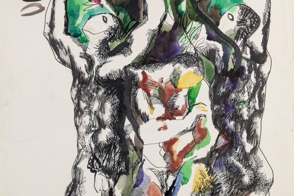 Алексей Григорьев. Плоды, 1997. Бумага, тушь, гуашь, 62х44 см. Фото из архива семьи Кадошниковых