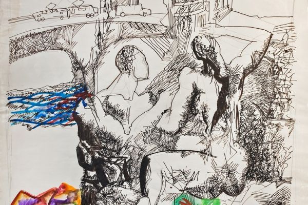 Алексей Кадошников. Без названия 2001. Бумага, тушь, гуашь, 61,9х45,7 см. Фото из архива семьи Кадошниковых