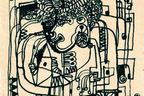 Валерия Семенова. ''Физик'', 1967. Из серии ''Ученые''. Бумага, тушь, перо. Фото из архива Ирины Семеновой