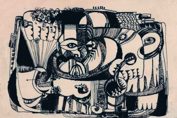 Валерия Семенова. ''Фантазии'', 1969. Из серии ''Чудища''. Бумага, перо, 19х28 см. Фото из архива Ирины Семеновой