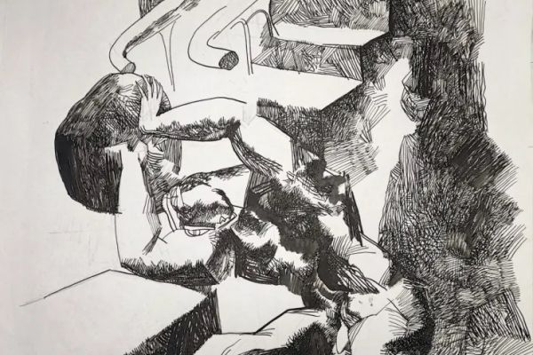 Алексей Григорьев. Сизиф, 1995. Бумага, тушь. Фото из архива семьи Кадошниковых