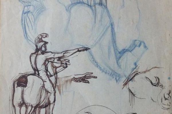 Сергей Кольцов. Всадник на лошади, 1910-е. Бумага, тушь, карандаш, 26.5х20,2 см. Фото: аuction.ru