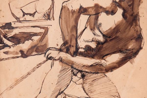 Сергей Кольцов. Эскиз скульптуры, 1921. Бумага, тушь, 27х21 см. Фото: Аукционный дом Русская эмаль, Москва