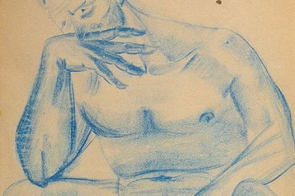 Сергей Кольцов. Автопортрет, 1926. Бумага, карандаш, 35х21 см. Фото Дом антикварной книги - аукцион В Никитском, Москва