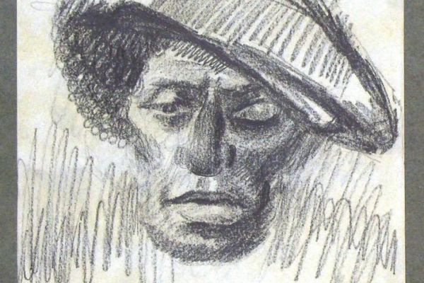 Сергей Кольцов.  Голова рабочего. Париж, 1928-1930. Бумага, карандаш, 20х18 см. Вологодская областная картинная галерея