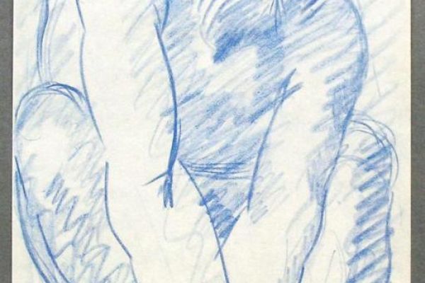 Сергей Кольцов. Сидящий мужчина. Париж, 1928-1930. Бумага, карандаш, 41,5х26 см. Вологодская областная картинная галерея