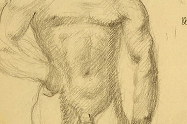 Сергей Кольцов. Обнаженный, 1930-е. Бумага, карандаш, 20,5х11 см. Фото: Аукционный дом Литфонд, Москва
