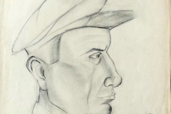 Беатриса Сандомирская. Портрет Карабяна - председателя сельсовета, 1933. Бумага, карандаш, 42,7х34,5 см. Пензенская областная картинная галерея имени К.А. Савицкого