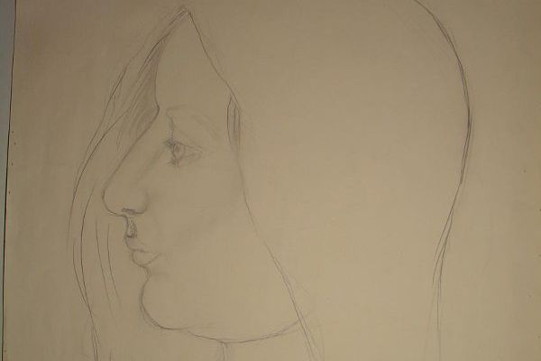 Беатриса Сандомирская. Девочка-армянка, 1970. Бумага, графитный карандаш, 73,5х51,2 см. Государственный Русский музей, С.-Петербург