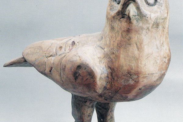 Алексей Цветков. Полярная сова перед взлетом, 1994. Дерево, 70х68х28 см